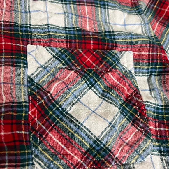 ☀️Time and Tru Red, White & Black Plaid Button-Down Shirt Long Sleeve Flannel - Picture 3 of 11